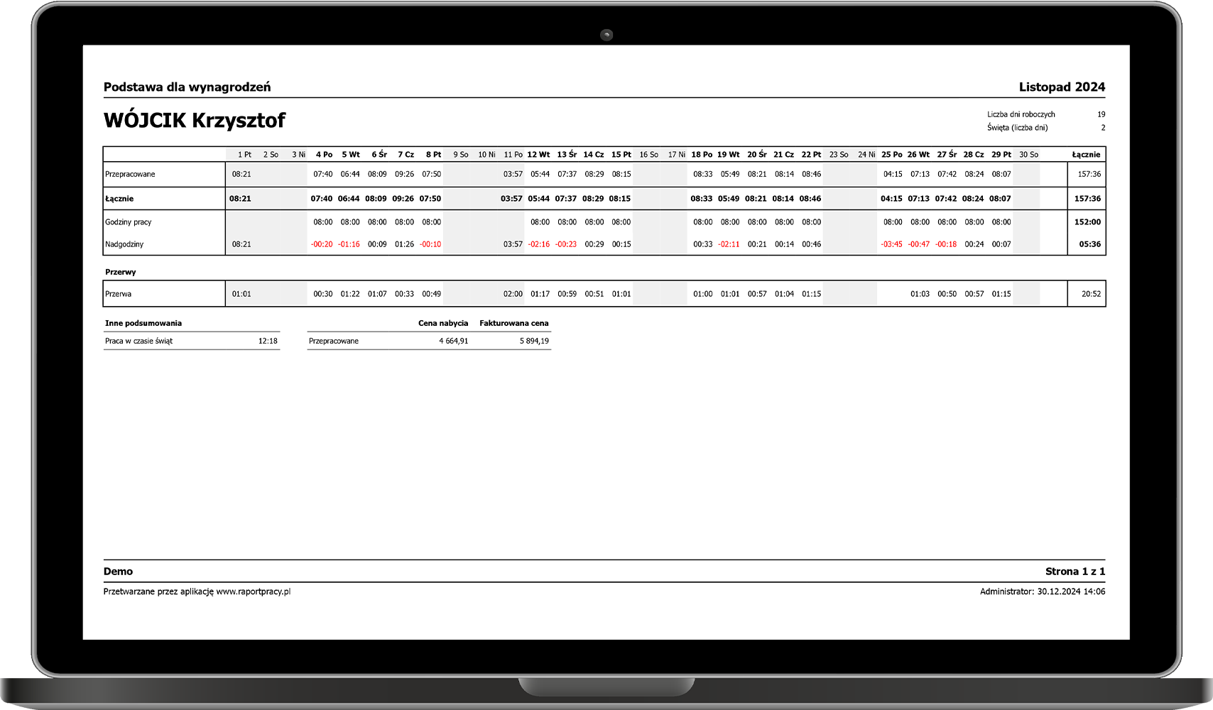 Effortless overview for salary calculation